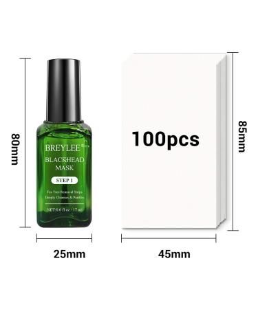 Breylee Tea Tree Oil Blackhead Remover Mask Set 1 - 17mL (0.6 fl oz) with 100 Pcs Strip Paper - Buy Online on GoSupps.com