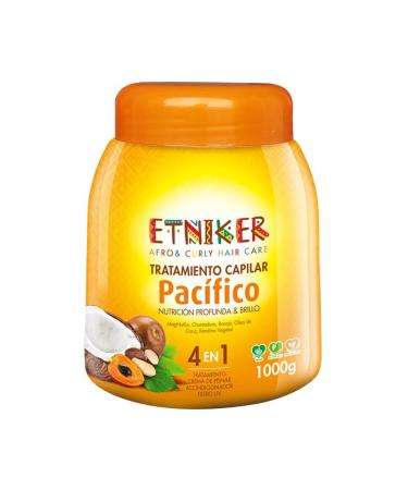 Etniker PACIFICO Hair Treatment. Deeply Nourishing & Shine-Boosting Blend with Borojo  Keratin  Peach Palm  Coconut & Paradise Nut Oil. Deep Moisturizing & Shine. 4-in-1 Formula by L mar. 33.8 oz   1000 grs.