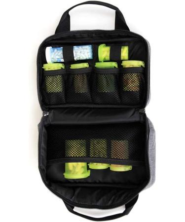 Kaddy Secure Pill Organizer Box - TSA Approved Medicine & Supplement Storage for Travel or Home - Grey - Buy Online on GoSupps.com