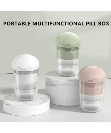 Pill Cutter Splitter with Dispenser & Travel Organizer - Stainless Steel Blade for Small or Large Pills - Pink - Buy Online on GoSupps.com