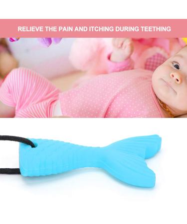 Silicone Fish Tail Baby Tooth Chew Necklace - Teether Stick for Boys & Girls - Buy Online on GoSupps.com