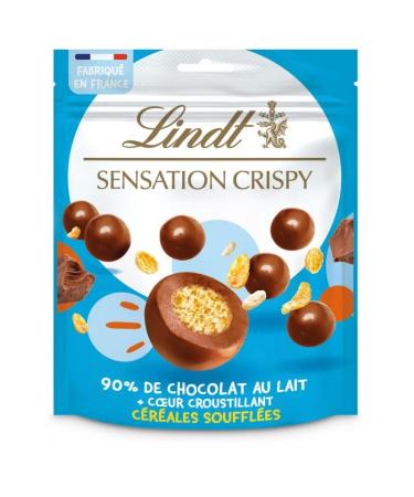 Lindt LINDT - Crispy Sensation Milk Chocolate with a Crunchy Center 140g - Pack of 4