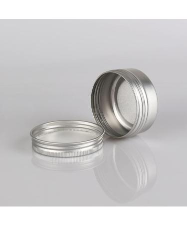 Zeoabsy 10-Piece 50ml Silver Aluminum Tins with Screw Caps - Perfect for Cosmetics Candles Ointments | Includes 5 Spatulas & Etiquette Label - Buy Online on GoSupps.com