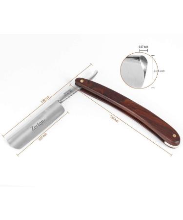Zertone Straight Razor Kit with Strop - High Hardness Carbon Steel Blade, Vintage Wood Handle - Barber Razor Set - Buy Online on GoSupps.com