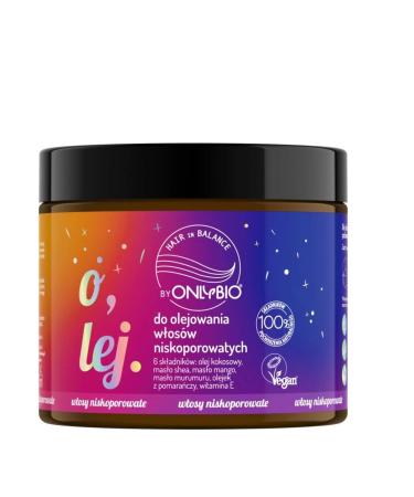 ONLYBIO hair balance hair oil with shea butter mango butter coconut oil vitamin e for lifeless volume -free hair - vegan & of course with orange scent