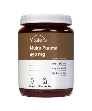 Vitaler's Muira Puama 450 mg - 60 g lules Vegan 2 mois de suppl mentation sans conservateur composition pure