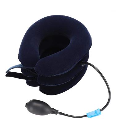 Cervical Neck Traction Device Inflatable Neck Brace Neck Posture Neck Collar Device for Neck and Back Pain Relief (Blue)