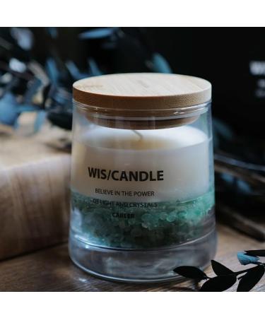 Buy WIS/CANDLE Crystal Wishing Aromatherapy Candle with Prasiolite - Enhance Career & Relaxation at Home or Office - Buy Online on GoSupps.com