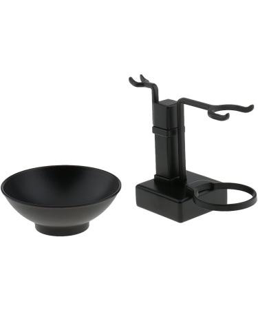 Men's Alloy Shaving Brush & Bowl Stand Set - Black Shaving Mug Holder (Set of 2) for Premium Grooming - International Shipping Available - Buy Online on GoSupps.com