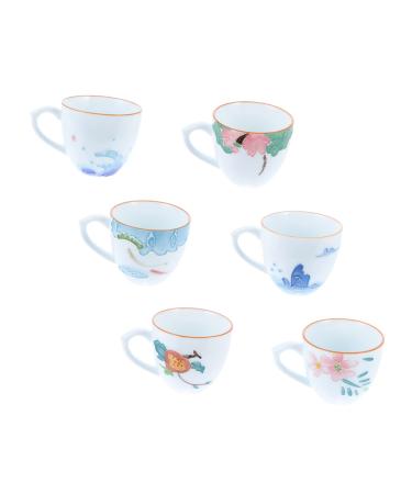 Zerodeko 6pcs Cups Tea Durable Delicate Fu Teaware Household Single Hand-Painted Exquisite Ceramic Kung As Shown 8X6X5CM