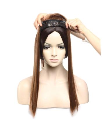 Shop Tess Clip-In Hair Extensions - Real Pony Hair Topper 17 (43cm) 120g Light Brown for Hair Loss & Gray Coverage - Buy Online on GoSupps.com