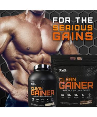 Rivalus Rival Nutrition Clean Gainer | High Protein Lean Mass Gainer Powder | 560 Calories 30g Protein 99g Multi-Source Carbs | 31 Servings (10LB Vanilla) Vanilla 31 Servings (Pack of 1) - Buy Online on GoSupps.com