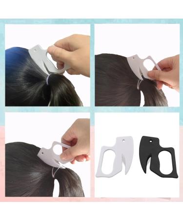 Elastic Hair Tie Cutter for Kids - 2pc Hair Tie Remover Tool with 50pc Clear Rubber Bands - Buy Online on GoSupps.com