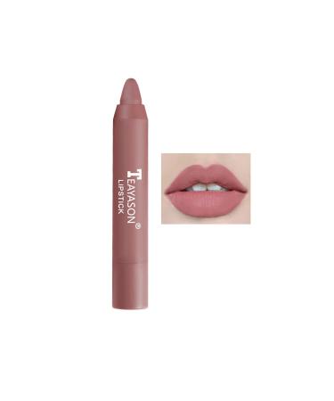 Matte Crayon Lipstick Matte Velvet Smooth Lipstick Makeup Waterproof Durable Moisturizing Lipstick Bunt Pin for Women 1 piece D