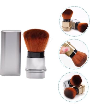 nail dust brush foundation makeup nail cleaner brush bronzer blush revolution kabuki brush powder brush multi-use makeup brush retractable makeup makeup tool travel 8.2x3.3cm Silver - Buy Online on GoSupps.com