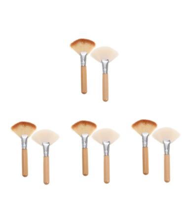 FRCOLOR 8 Pcs Loose Powder Brush Makeup Brush Mask Brushes for Facials Fluffy Irish Hats for Women Highlighting Brush Blush Brush Makeup Fan Nylon Miss Long Handle Eyelash Brush