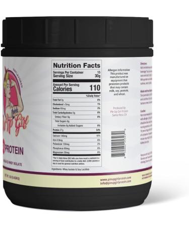 Pin Up Girl Whey Protein Isolate Powder 27g of Protein Per Serving Pure Premium Muscle-Building Whey Protein for Women Fat Free, Low Calorie, Low Carb, No Added Sugar Unflavored Unflavored 1 Pound (Pack of 1) - Buy Online on GoSupps.com