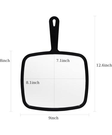 SDlumeiy Black Hand Mirror 12.6x9 inches - Beauty Barber Handheld Mirror 3pack - Buy Online on GoSupps.com