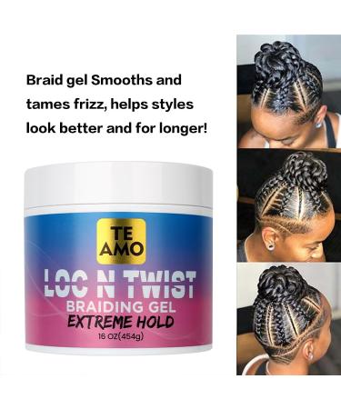 Te Amo Braiding Styling Gel 16 Fl Oz - Extreme Hold for Braids Locs & Twists | Tames Frizz & Edges with Aloe Castor Oil & Vitamin E | Ideal for All Hair Textures - Buy Online on GoSupps.com