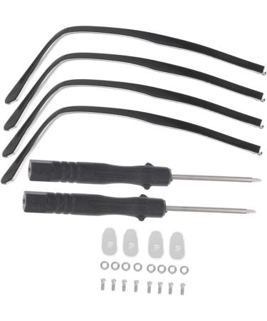 Lurrose 4-Piece Glasses Repair Set - Universal Replacement Arms for Men & Women - Sunglasses Accessories with Metal Plates - Black (2pcs 13.3x0.6cm) - Buy Online on GoSupps.com