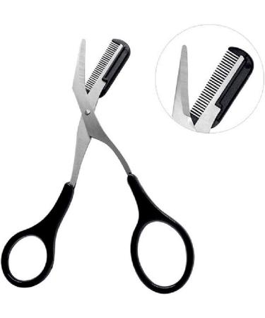 2Pcs Curved Eyebrow Trimmer and Shear Scissors Set for Precise Eyebrow and Eyelash Grooming - Non Slip Finger Grips, Suitable for Women and Men - Buy Online on GoSupps.com