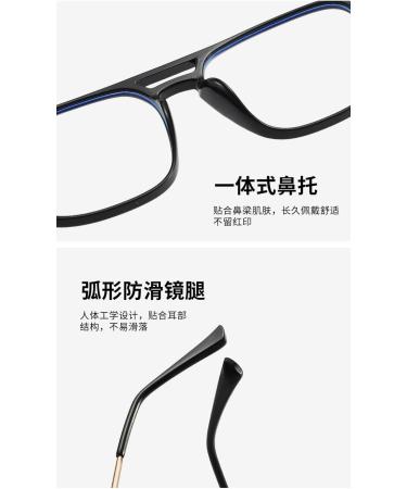 Shop Metal Temples TR90 Square Frame Blue Light Blocking Glasses for Men & Women - UV Protection 55mm Computer & Reading Glasses - Buy Online on GoSupps.com