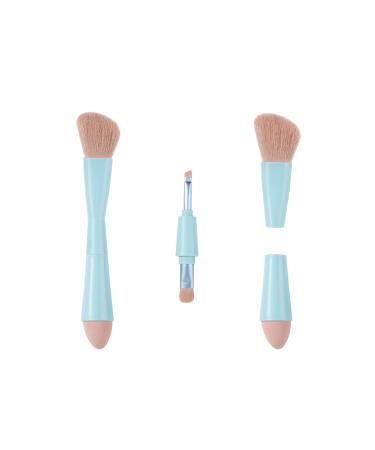 4-in-1 Travel Makeup Brush   All-in-One Makeup Sponge  Eyeshadow  Eyebrow  Liner & Blush Blending Brush blue