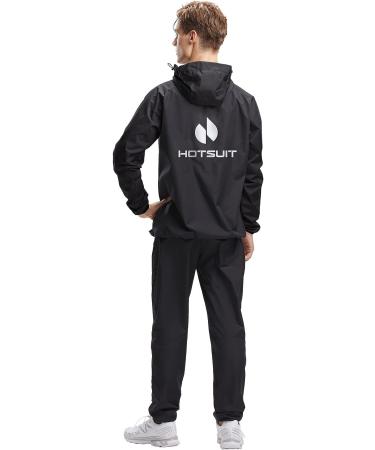 HOTSUIT Sauna Suit for Men - Sweat Sauna Jacket and Pants Set - Black XL - Buy Online on GoSupps.com