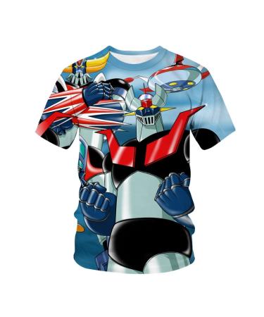 Robot Shirt Boys Short Sleeve MazingerZ T-Shirt Boys Girls Graphic Tops Shirt T-Shirts Clothes 8 Years 13