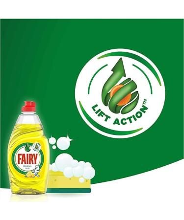 Fairy Lemon Washing Up Liquid with LiftAction | Dishes Grease Cleaner | 320ml | (Pack of 3) 320.00 ml (Pack of 3) - Buy Online on GoSupps.com