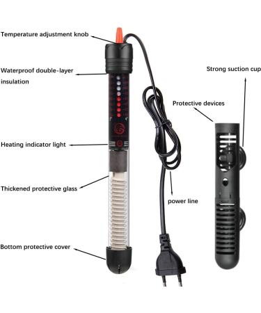 CEWROM 100W Adjustable Aquarium Heater | Thermostat for 40-60L Fish Tanks | Suction Cup Heating Rod - Buy Online on GoSupps.com
