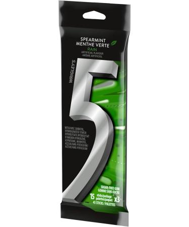 5 GUM Spearmint-Rain Flavoured Sugar Free Chewing Gum 15 Sticks 3 Packs - Buy Online on GoSupps.com