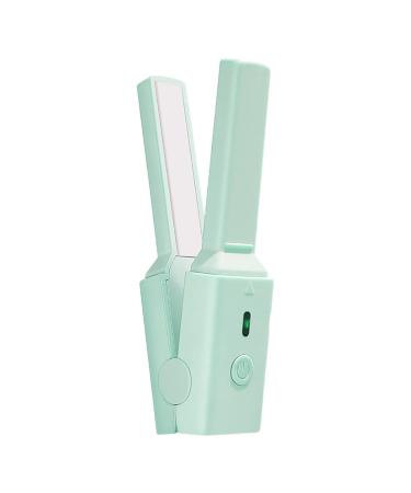 Travel Curling Iron - Plug in Hair Straightener Hair Straightener and Curler | USB Electric Curling Iron Professional Purpose Curling Wand for Teens Girls Energy Saving Green