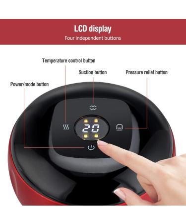 Rechargeable Electric Cupping Device - 12 Gear Intelligent Massage Therapy for Pain Relief | Gua Sha & Temperature Display - Buy Online on GoSupps.com