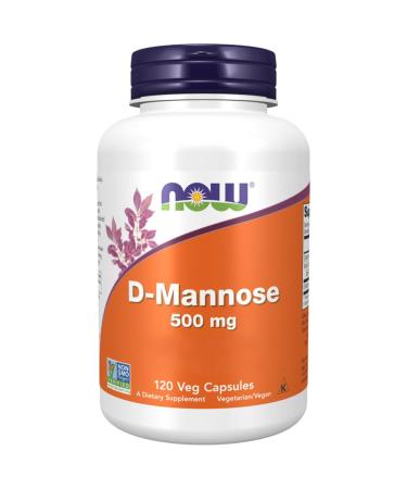Now Foods D-Mannose 500 mg 120 Vegan Capsules Lab Tested Gluten Free Soy Free Vegetarian