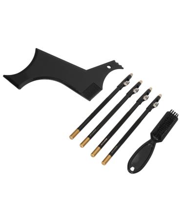 Cryfokt Kit de Pochoirs Fa onneur de Barbe pour un Contour Parfait et une Coupe Automatique pour les Hommes l gants en D placement Mat riau ABS (BLACK)