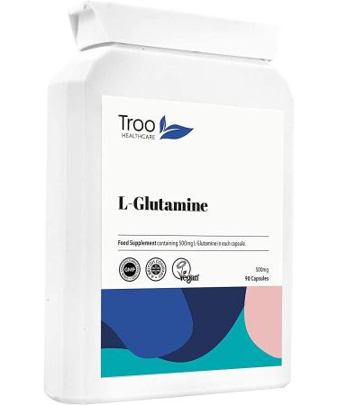 L-Glutamine Supplement 500mg - 90 High Strength Capsules | Targeted Release Amino Acid - Buy Online on GoSupps.com