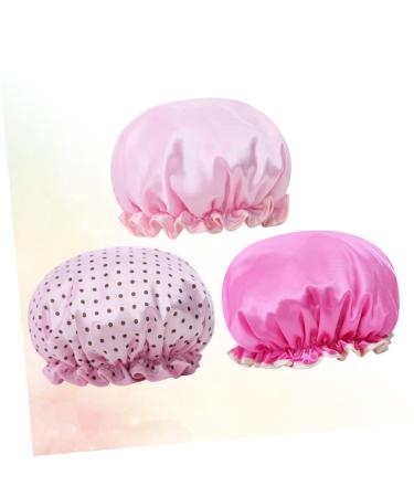 FRCOLOR Hair Bonnet 3pcs Women's Shower Cap Set | Double Layer Bath Visor for Curly Hair | Waterproof & Elastic Bathing Caps - Buy Online on GoSupps.com