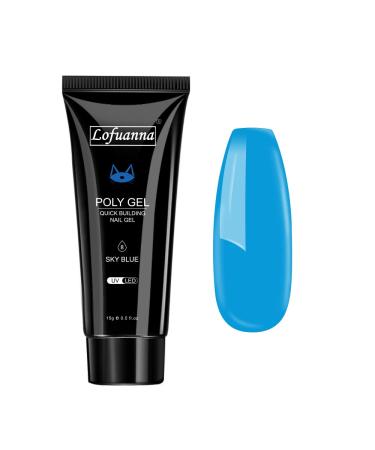 Lofuanna poly gel 15ml poly nail gel nail extension gel soac off uv led fast -building acrylic gel for nails acrylic nail thickening builder gel (blue) 06