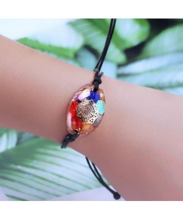 Orgone Bracelet 7 Chakra Blancing Energy Crystals Bangle Healing Orgonite Jewelry Charm Handmade Gift - Buy Online on GoSupps.com