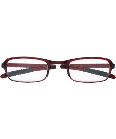 Folding Reading Glasses - Unisex Fashion Mini Glasses with Zipper Leather Case (Red 1.5) - Shop Internationally! - Buy Online on GoSupps.com