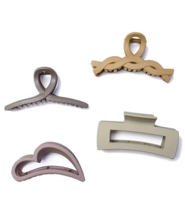 Big Hair Claw Clips 4pcs No Slip Claw Clip Hair Clamp Grips Large Butterfly Clip Extra Large Hair Claw Clips for Curly Hair Strong Hold Matte Hair Clamps