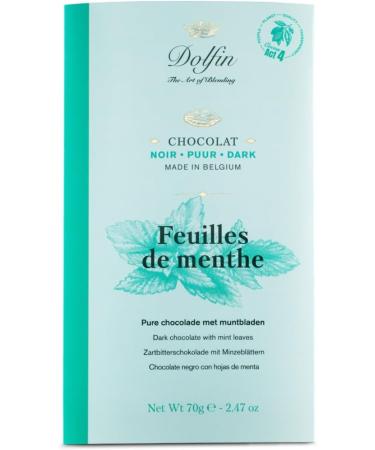  Dolfin Dolfin | Dark Black 60% Mint Bar | Dark Chocolate 60% & Mint Leaves - 1 x 70 Gr | Dark Chocolate & Mint - Buy Online on GoSupps.com