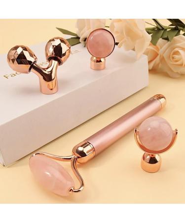 4 in 1 Electric Jade Roller - 3D Vibrating Skin Care Face Kit & Roller (Rose Gold) | Enhance Your Beauty Routine - Buy Online on GoSupps.com
