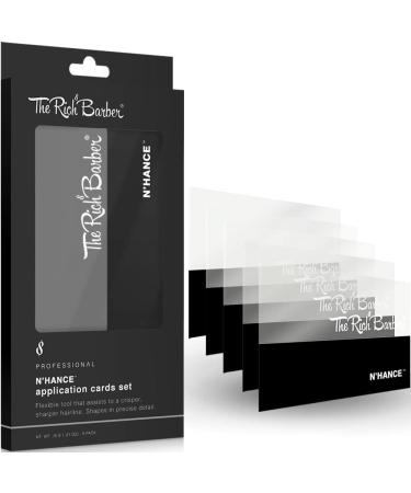 The Rich Barber N'Hance Hair Building Fiber Application Cards, 5 Pack - Hairline Line Up & Enhancement Applicator Tool - Works with All Hair Building Fibers - For Barbers & Personal Use Application Card 5 Pack