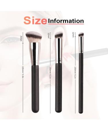 Zeayebsr 3 Pieces Foundation Brush Liquid Foundation Brush Concealer Brush Make Up Brush with Soft Synthetic Fiber Face Make Up Brushes for Creamy Powder or Liquid Foundation - Buy Online on GoSupps.com