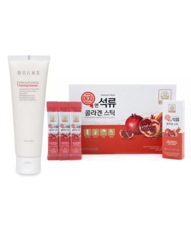 ZIOSTAND Korean Inner Beauty Care Soultion- OHAVE Mild Cleanser 125ml & Beakje Collagen Jelly Stick 30 Counts