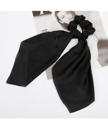 ROWAG Black Silk Scarf Scrunchies for Women - Hair Ribbon Ponytail Holder and Hair Ties - Buy Online on GoSupps.com