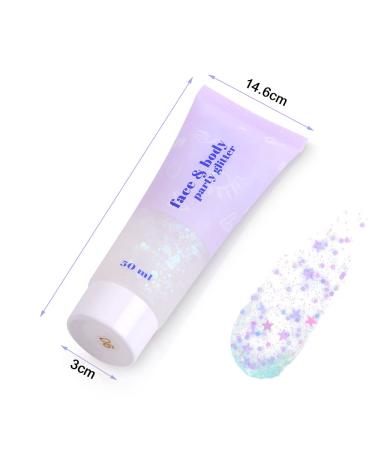 Uraqt Body Glitter Gel - Chunky Glitter for Face Hair & Lips | Festival Makeup & Cosmetics (D-White) - Buy Online on GoSupps.com