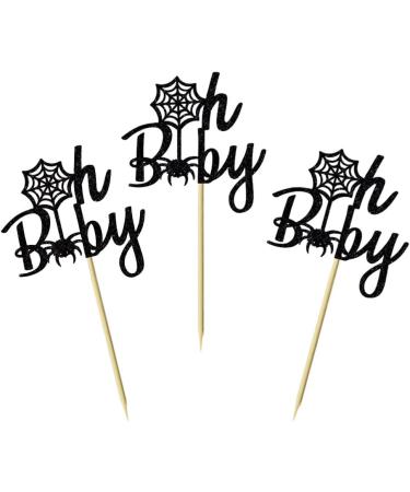36pcs Spider Web Cupcake Toppers Halloween Theme Party Cake Decoration Girl's and Boy's Birthday Party Gender Reveal Party Dessert Insert MGPFERD - Buy Online on GoSupps.com
